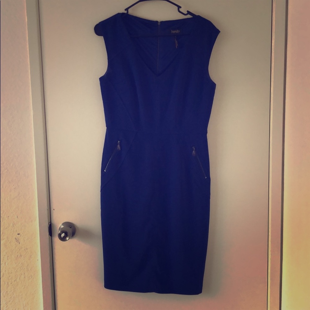Royal blue lined sheath dress
